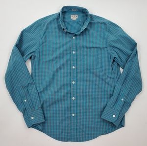 J. Crew Blue and Gray Slim Fit Long Sleeve Shirt